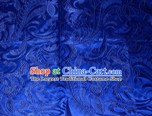 Chinese Traditional Cheongsam Silk Fabric Tang Suit Royalblue Brocade Classical Cockscomb Pattern Cloth Material Drapery