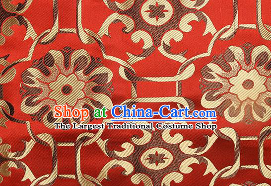 Chinese Traditional Tang Suit Red Brocade Fabric Silk Cloth Cheongsam Material Drapery