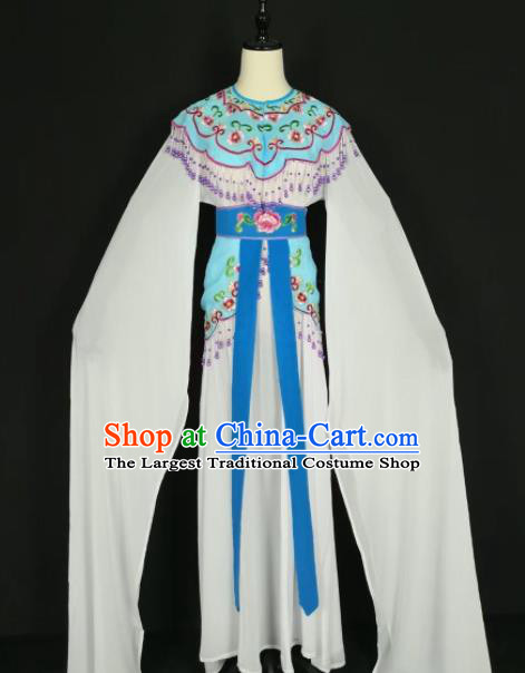 Chinese Traditional Beijing Opera Princess Blue Dress Peking Opera Actress Costume for Adults