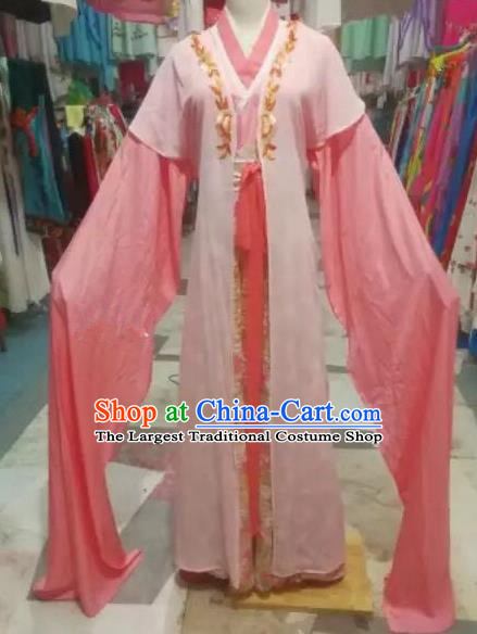 Chinese Traditional Beijing Opera Princess Water Sleeve Pink Dress Peking Opera Actress Costume for Adults