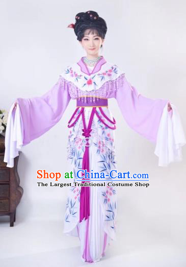 Chinese Traditional Beijing Opera Palace Lady Purple Dress Peking Opera Diva Costumes for Adults