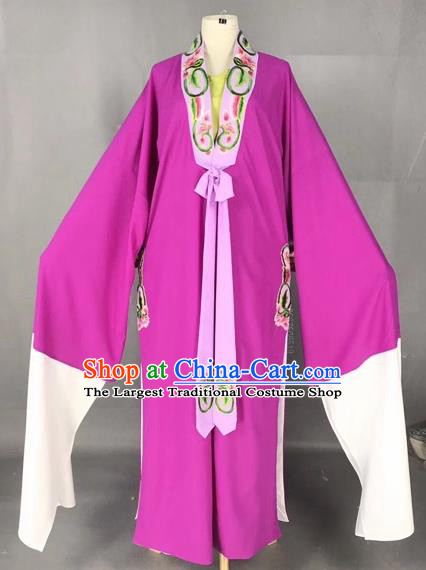 Chinese Traditional Beijing Opera Scholar Costume Peking Opera Niche Purple Robe for Adults