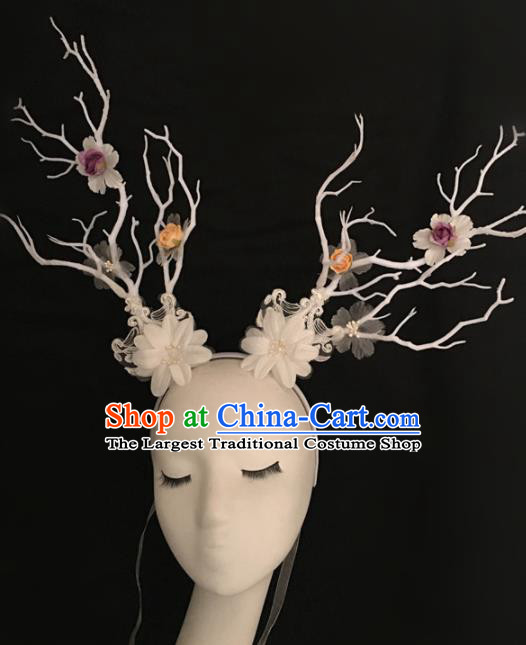 Top Brazilian Carnival Stage Show Headpiece Halloween Catwalks Branch Hair Accessories for Women