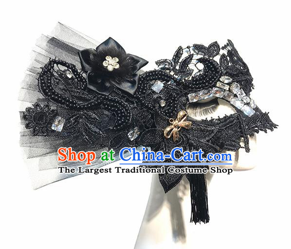 Top Halloween Cosplay Black Lace Masks Brazilian Carnival Catwalks Fancy Dress Ball Face Mask for Women