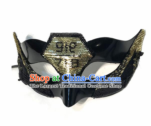 Top Halloween Cosplay Black Masks Brazilian Carnival Catwalks Fancy Dress Ball Face Mask for Men