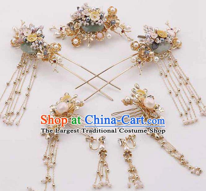 Top Chinese Traditional Hair Accessories Ancient Classical Hair Combs Palace Hairpins Complete Set for Women
