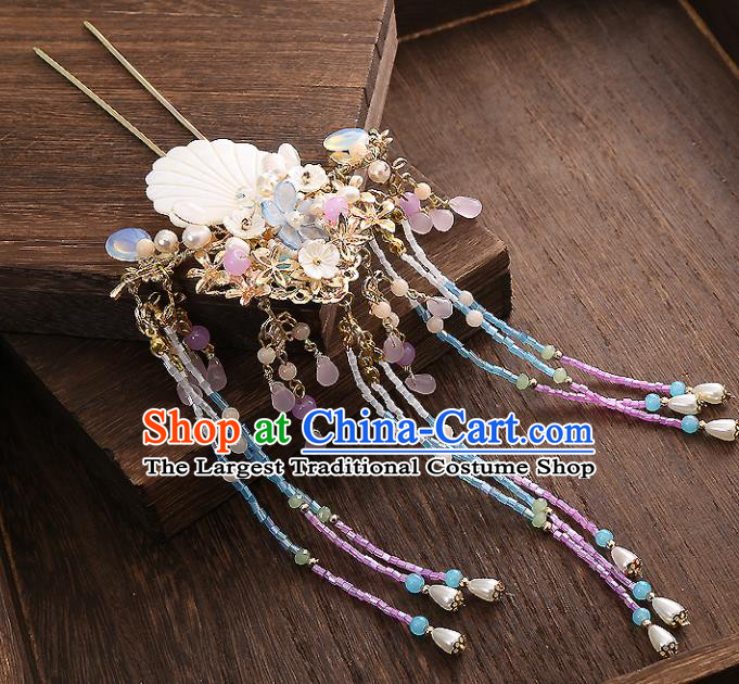 Top Chinese Traditional Hair Accessories Ancient Classical Palace Shell Hairpins for Women