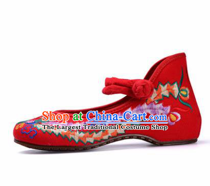 Chinese Shoes Wedding Shoes Traditional Red Embroidered Shoes Embroidery Phoenix Hanfu Shoes for Women
