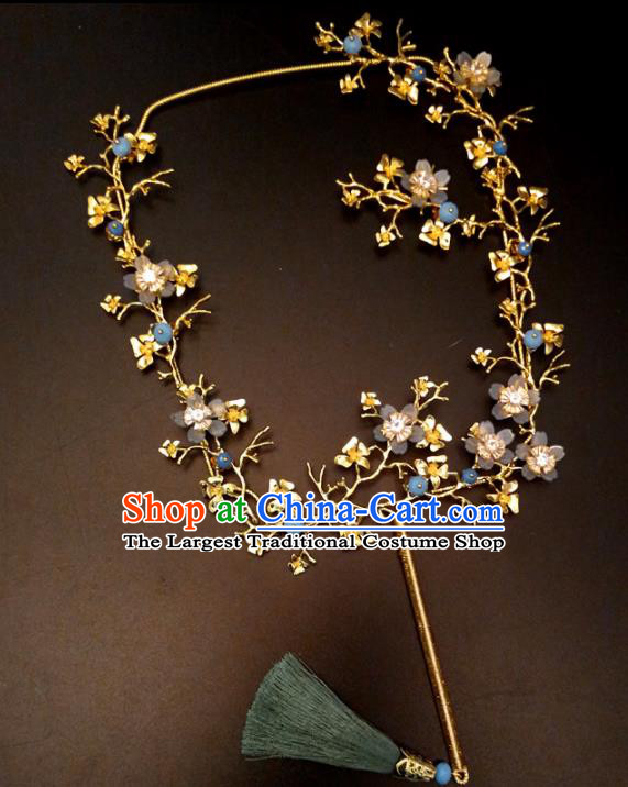 Chinese Traditional Wedding Accessories Classical Bride Flowers Palace Fan for Women