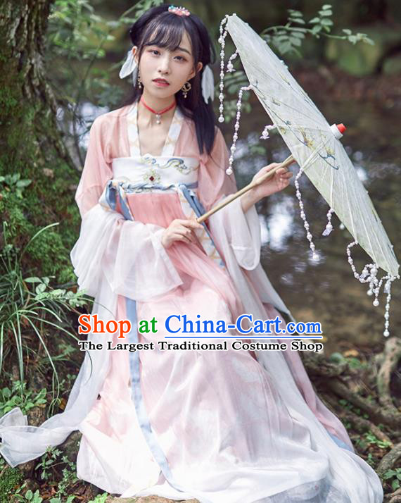 Chinese Ancient Drama Peri Goddess Hanfu Dress Traditional Tang Dynasty Palace Princess Replica Costumes for Women