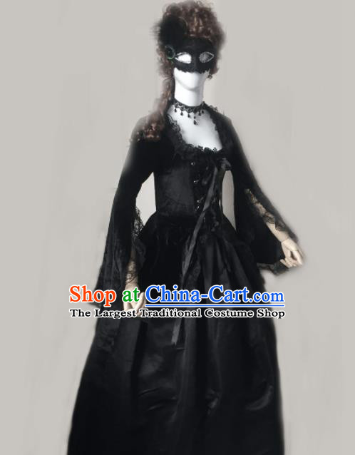 Top Grade Halloween Costumes Fancy Ball Cosplay Gothic Queen Black Dress for Women