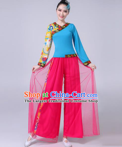 Traditional Chinese Yangko Dance Costumes Folk Dance Fan Dance Clothing for Women