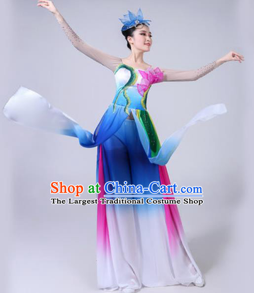 Chinese Classical Dance Costumes Traditional Chorus Group Dance Umbrella Dance Dress for Women