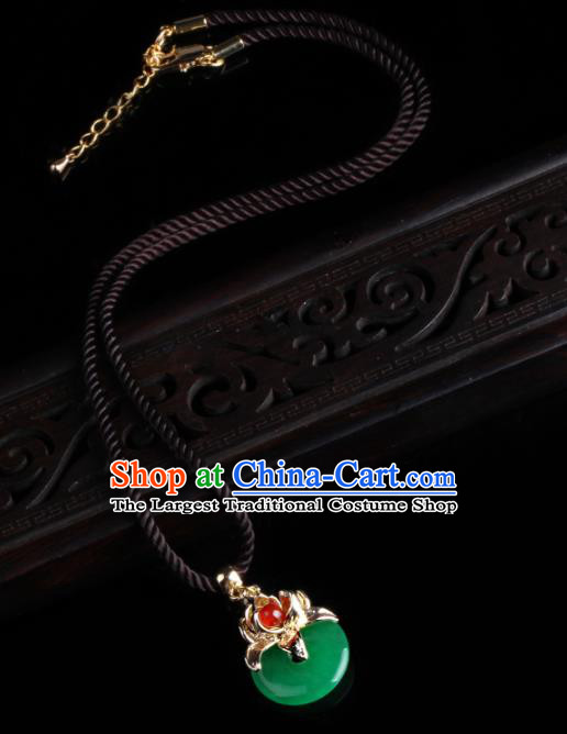 Chinese National Hanfu Classical Jade Necklet Traditional Jewelry Accessories for Women