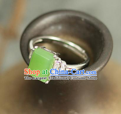 Chinese Traditional Jade Rings Traditional Classical Hanfu Jewelry Accessories for Women