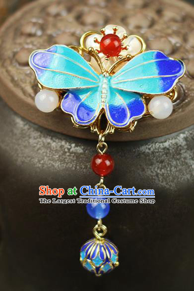 Chinese Traditional Cloisonne Butterfly Brooch Traditional Classical Hanfu Jewelry Accessories for Women