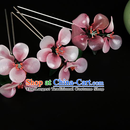 Chinese Ancient Traditional Hanfu Flowers Hairpins Handmade Classical Hair Accessories for Women