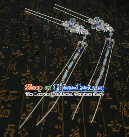 Chinese Ancient Traditional Hanfu Hairpins Tassel Step Shake Handmade Classical Hair Accessories for Women