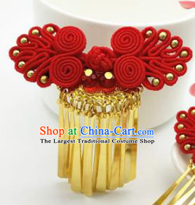 Asian Japanese Traditional Geisha Red Hair Claw Japan Kimono Handmade Classical Hair Accessories for Women