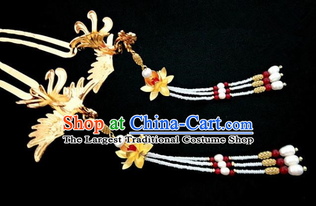 Chinese Ancient Traditional Phoenix Tassel Hairpins Handmade Classical Hair Accessories for Women