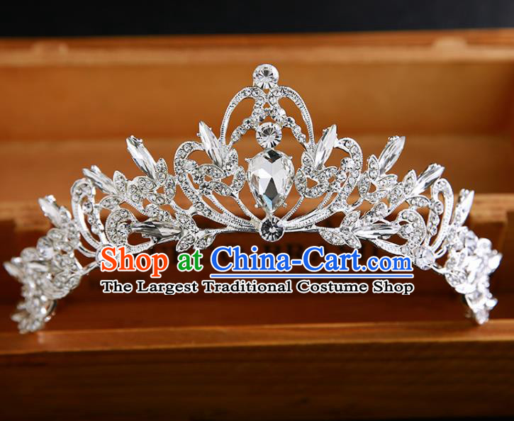 Handmade Top Grade Hair Accessories Baroque Crystal Royal Crown for Women