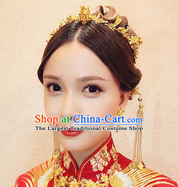 Chinese Ancient Traditional Hanfu Wedding Hair Clasp Hairpins Handmade Classical Hair Accessories Complete Set for Women