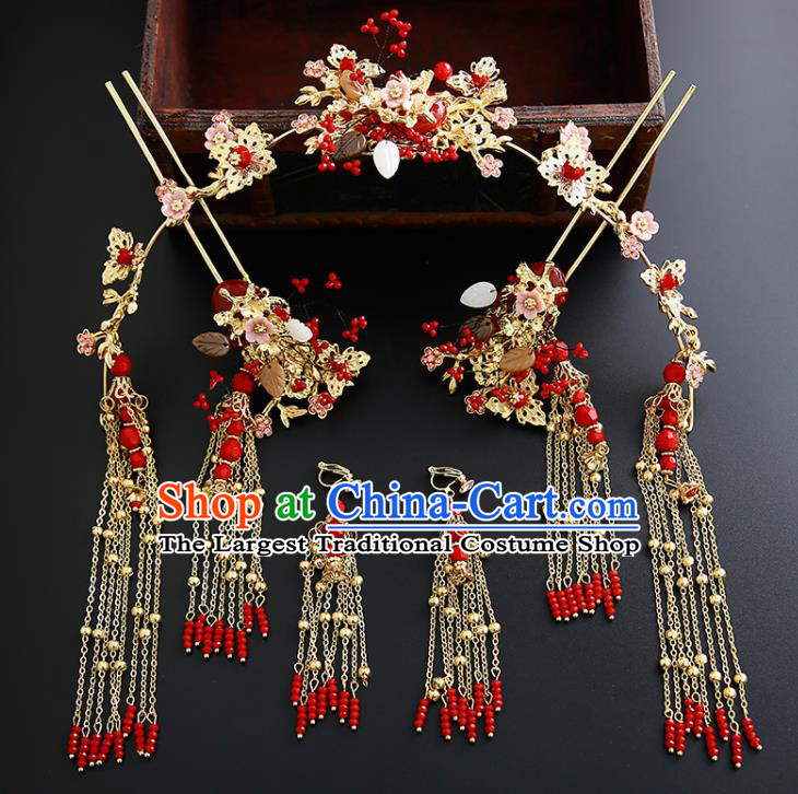 Chinese Ancient Traditional Hanfu Hairpins Hair Clasp Handmade Classical Hair Accessories Complete Set for Women