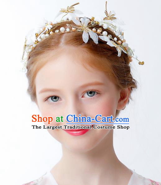 Children Modern Dance Catwalks Hair Accessories Stage Performance Dragonfly Royal Crown for Kids