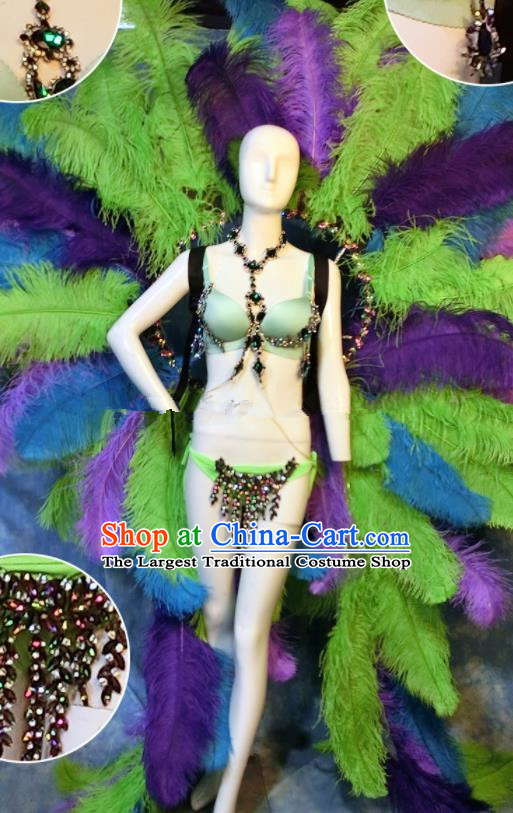 Halloween Catwalks Stage Show Samba Costumes Brazilian Carnival Parade Clothing and Feather Wings for Women