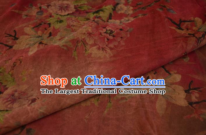 Asian Chinese Traditional Peony Pattern Silk Design Brocade Fabric Chinese Gambiered Guangdong Gauze Material