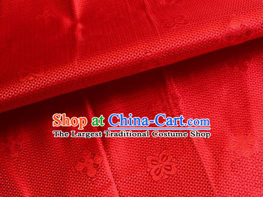 Asian Chinese Tang Suit Material Traditional Pattern Design Red Satin Brocade Silk Fabric