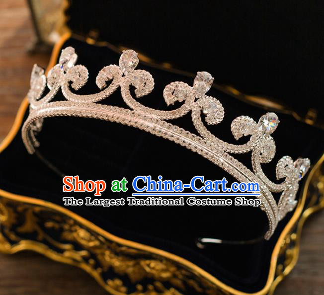 Top Grade Wedding Bride Hair Accessories Princess Crystal Royal Crown Headwear for Women