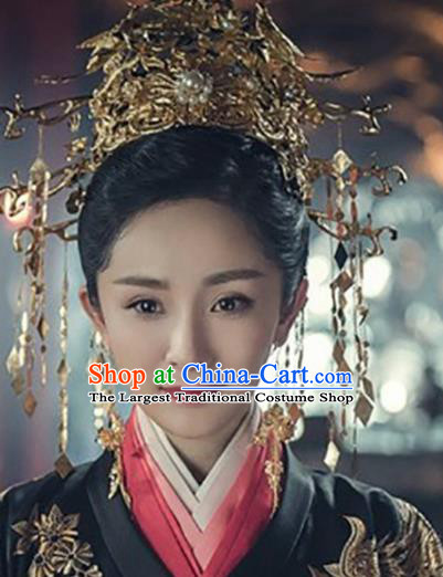 Chinese Ancient Palace Bride Hair Accessories Queen Phoenix Coronet Hairpins Headwear for Women