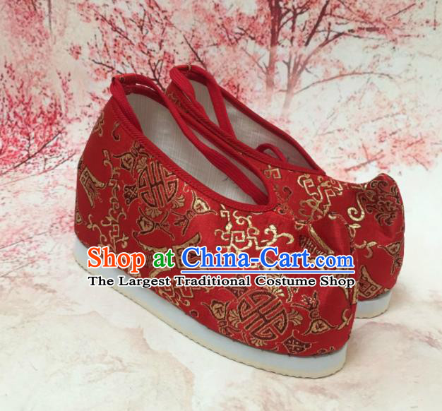 Traditional Chinese Shoes Red Wedding Shoes Ancient Princess Shoes Blood Stained Shoes for Women