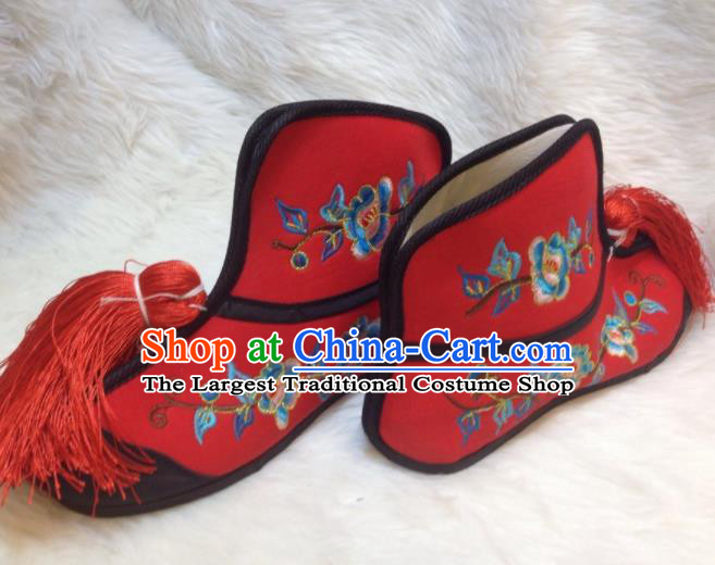 Traditional Chinese Shoes Ancient Princess Shoes Beijing Opera Embroidered Boots for Women