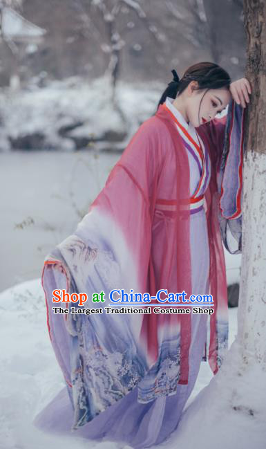 Chinese Traditional Ancient Peri Hanfu Dress Han Dynasty Imperial Concubine Historical Costumes for Women