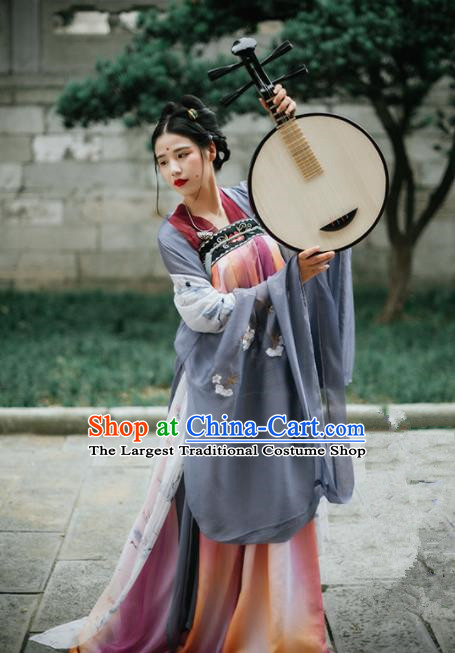 Chinese Tang Dynasty Imperial Concubine Historical Costumes Ancient Traditional Hanfu Dress Complete Set for Women