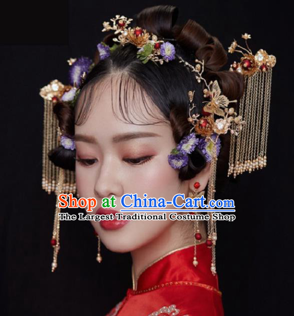 Chinese Traditional Wedding Hair Accessories Ancient Hairpins Complete Set for Women