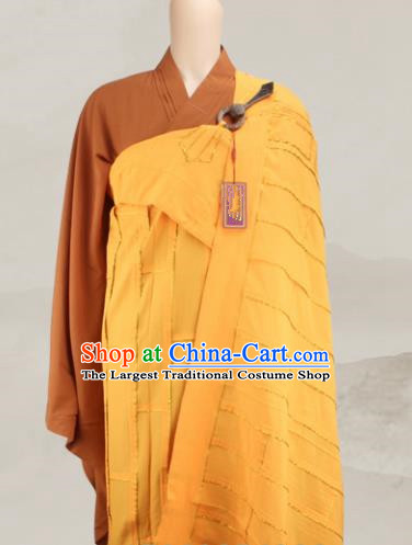 Chinese Traditional Buddhist Monk Clothing Yellow Cassock Buddhism Monks Costumes for Men