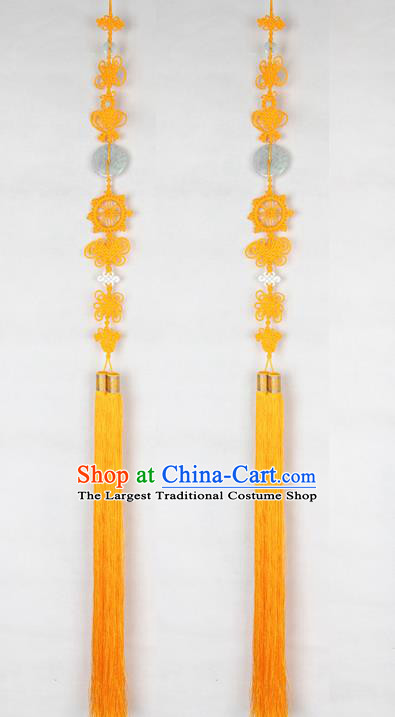 Chinese Traditional Buddhist Supply Monk Buddhism Accessories Monks Yellow Tassel Pendant