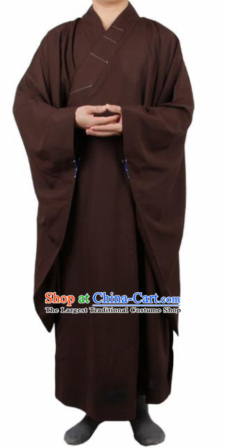 Chinese Traditional Buddhist Monk Brown Robe Buddhism Dharma Assembly Monks Costumes for Men