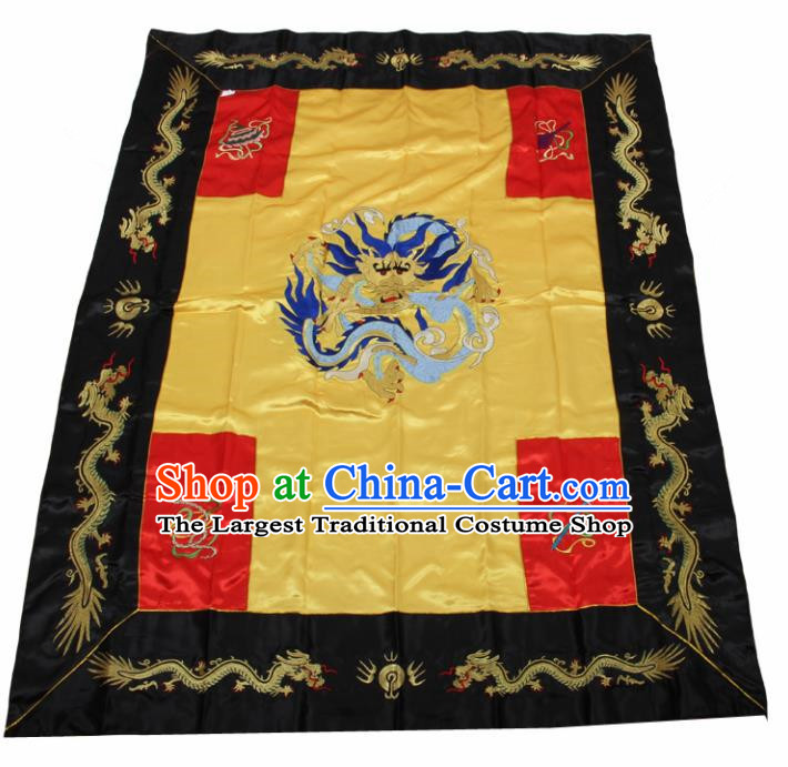 Chinese Traditional Buddhist Kowtow Cushion Buddhism Accessories Embroidered Dragon Cattail Hassock