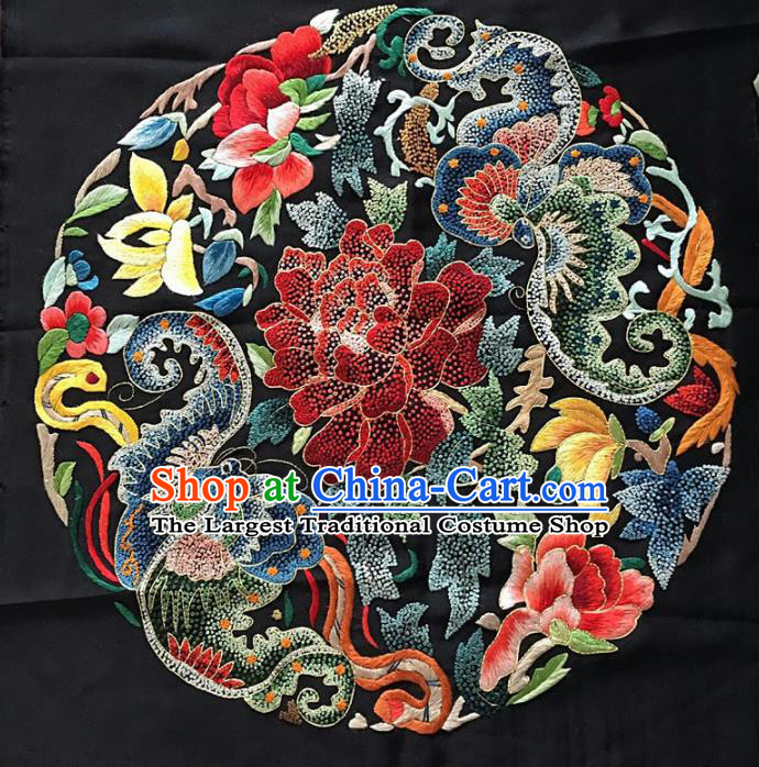 Chinese Traditional Embroidered Cloth Patches Handmade Embroidery Craft Silk Fabric