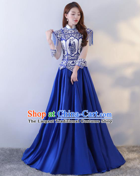 Chinese Traditional Costumes Elegant Cheongsam Full Dress for Women