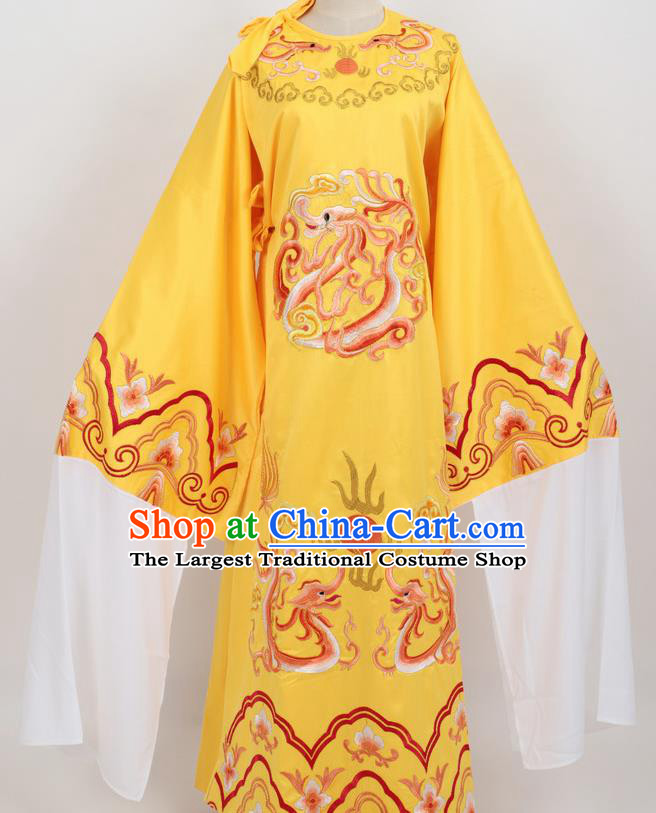 Professional Chinese Traditional Beijing Opera Niche Yellow Ceremonial Robe Ancient Number One Scholar Costume for Men