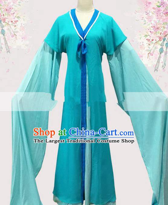 Professional Chinese Traditional Beijing Opera Blue Dress Ancient Taoist Nun Costume for Women