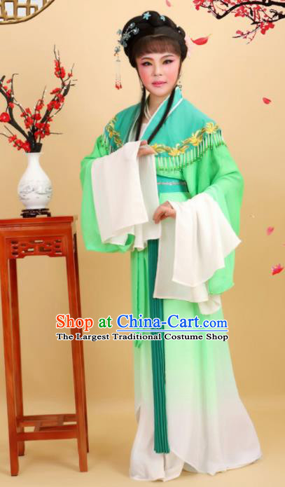 Chinese Traditional Peking Opera Diva Princess Green Dress Ancient Palace Lady Costume for Women