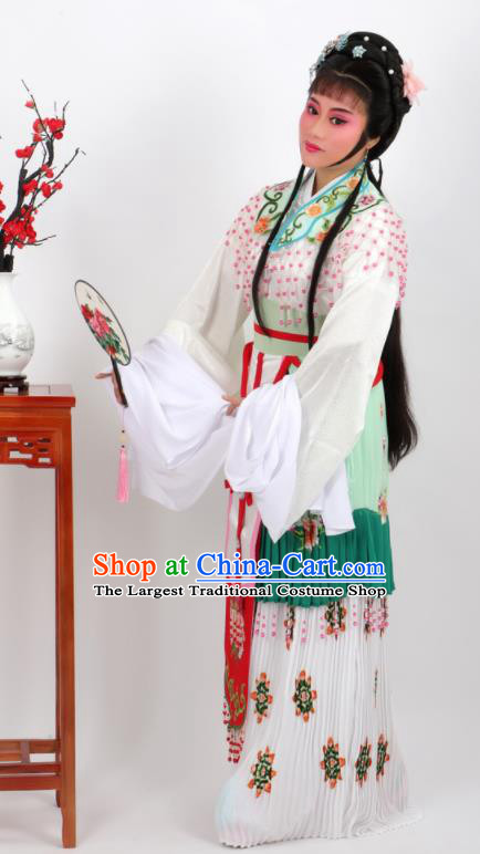 Chinese Traditional Peking Opera Actress Hua Tan Green Dress Ancient Rich Lady Costume for Women