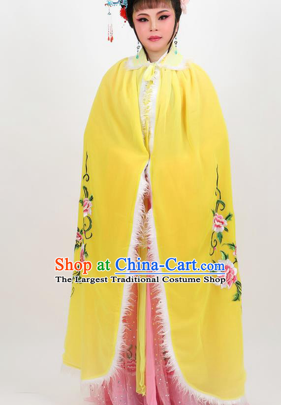 Professional Chinese Traditional Beijing Opera Yellow Cape Ancient Princess Costume for Women