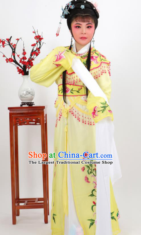 Chinese Traditional Peking Opera Actress Court Princess Yellow Dress Ancient Palace Lady Costume for Women